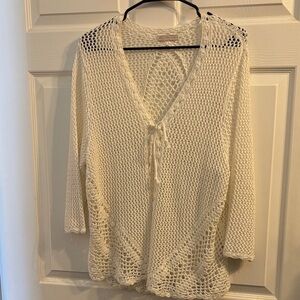 Cream Open-Knit Women's Cardigan